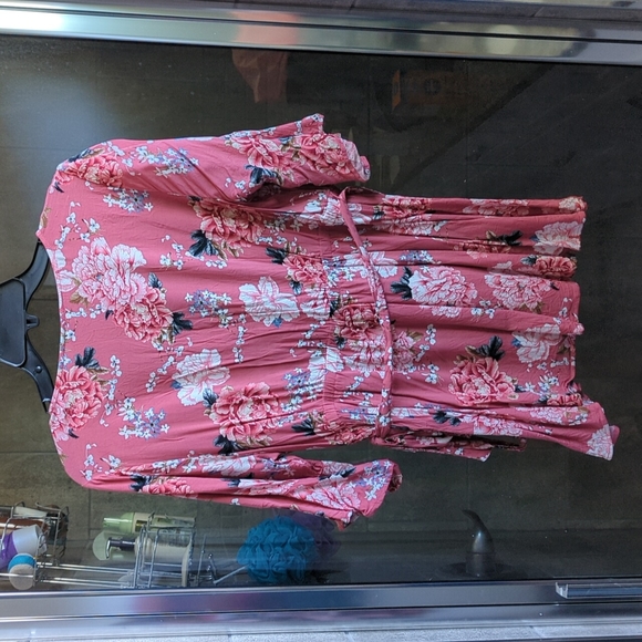 Torrid Pink Stretch Challis Surplice Blouse - Picture 3 of 8